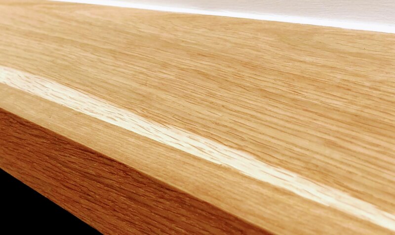White oak fireplace mantel